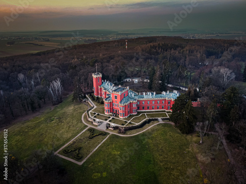 Hradek at Nechanice is a neo-Gothic chateau building situated on a slight elevation 800 m northwest of the village center of Hradek, 2.8 km southeast of the town of Nechanice and 11km west of Hradec. photo