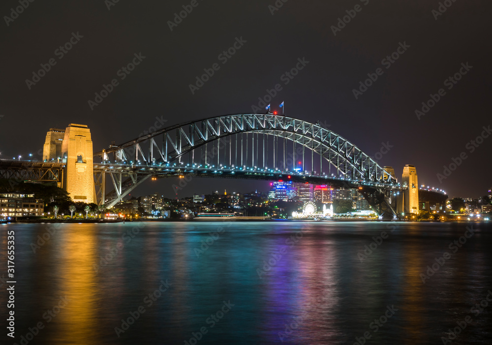 Fototapeta premium Sydney Harbour Bridge at night, Australia