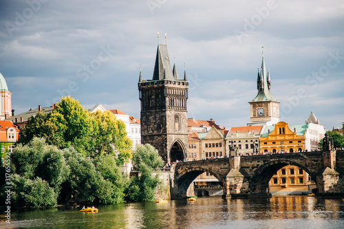 Old Town Tower in Prague on the Vltava River