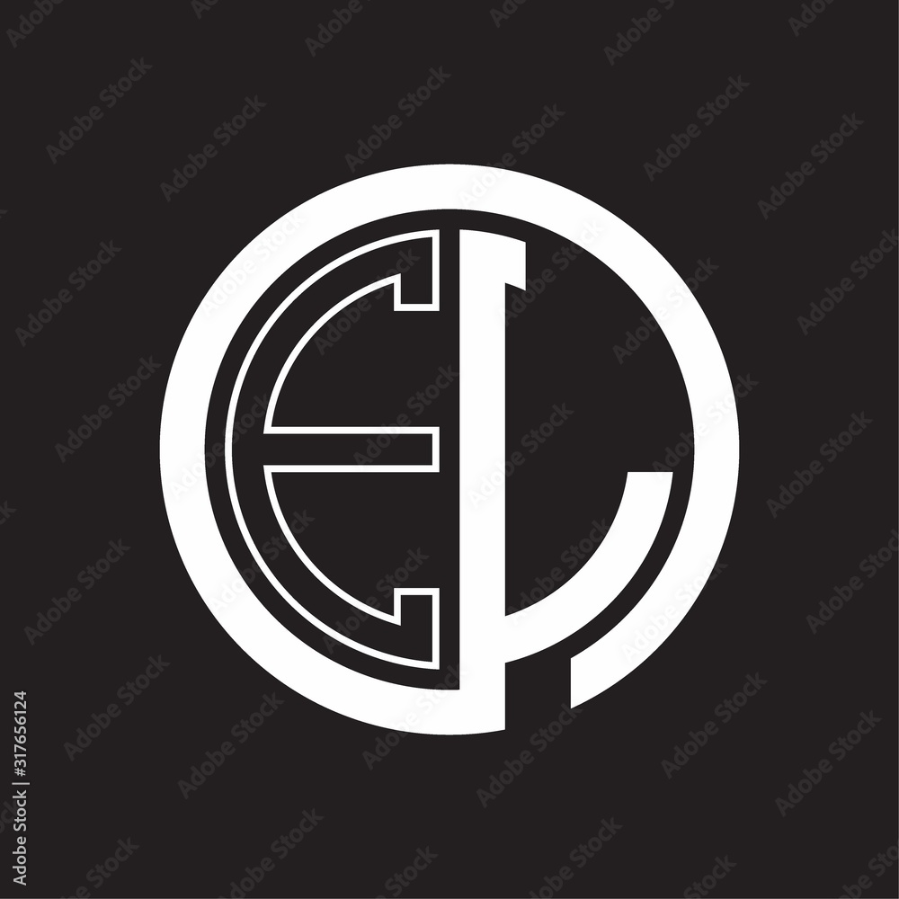 EL Logo with circle rounded negative space design template EL Logo with circle rounded negative space design template