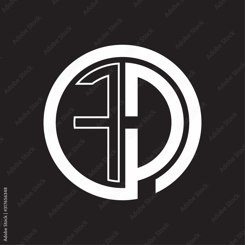 FD Logo with circle rounded negative space design template FD Logo with circle rounded negative space design template