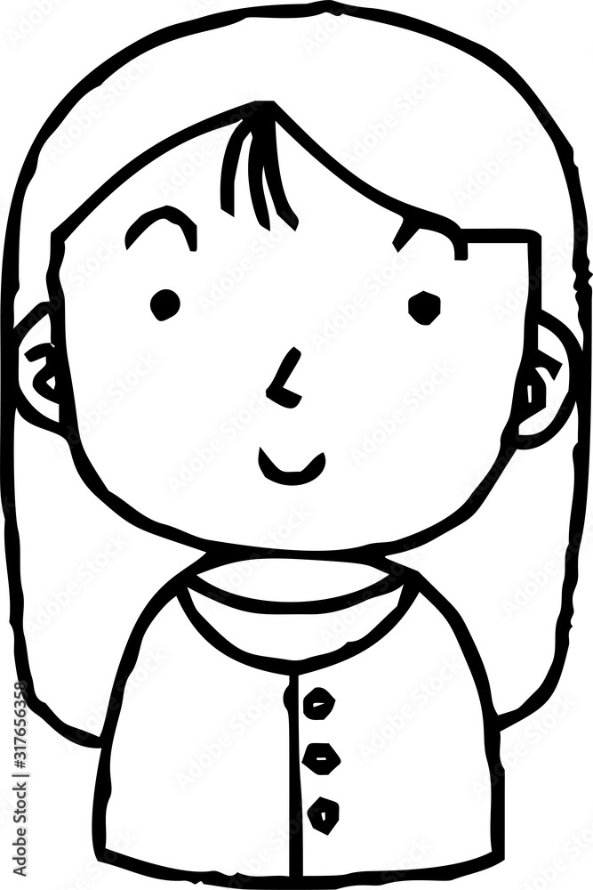 Monochrome Hand painted cute Smiling people icon Monochrome Hand painted cute Smiling people icon