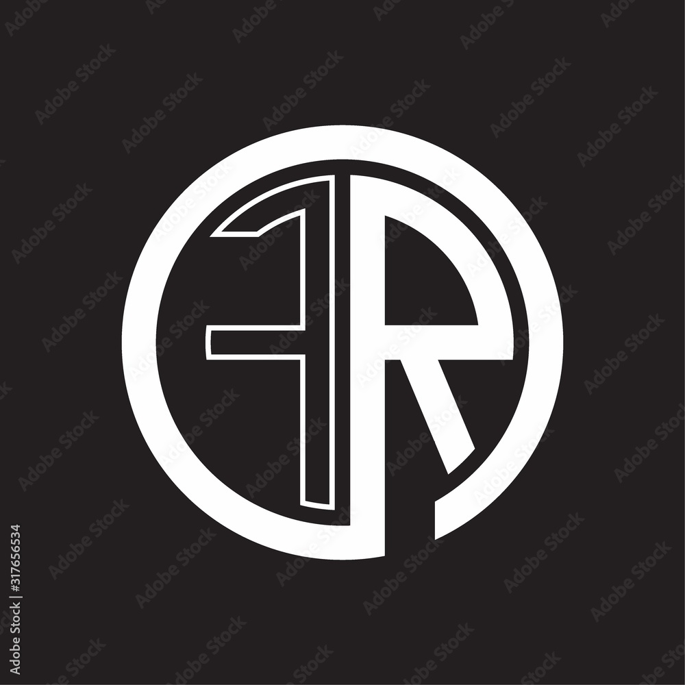 FR Logo with circle rounded negative space design template FR Logo with circle rounded negative space design template