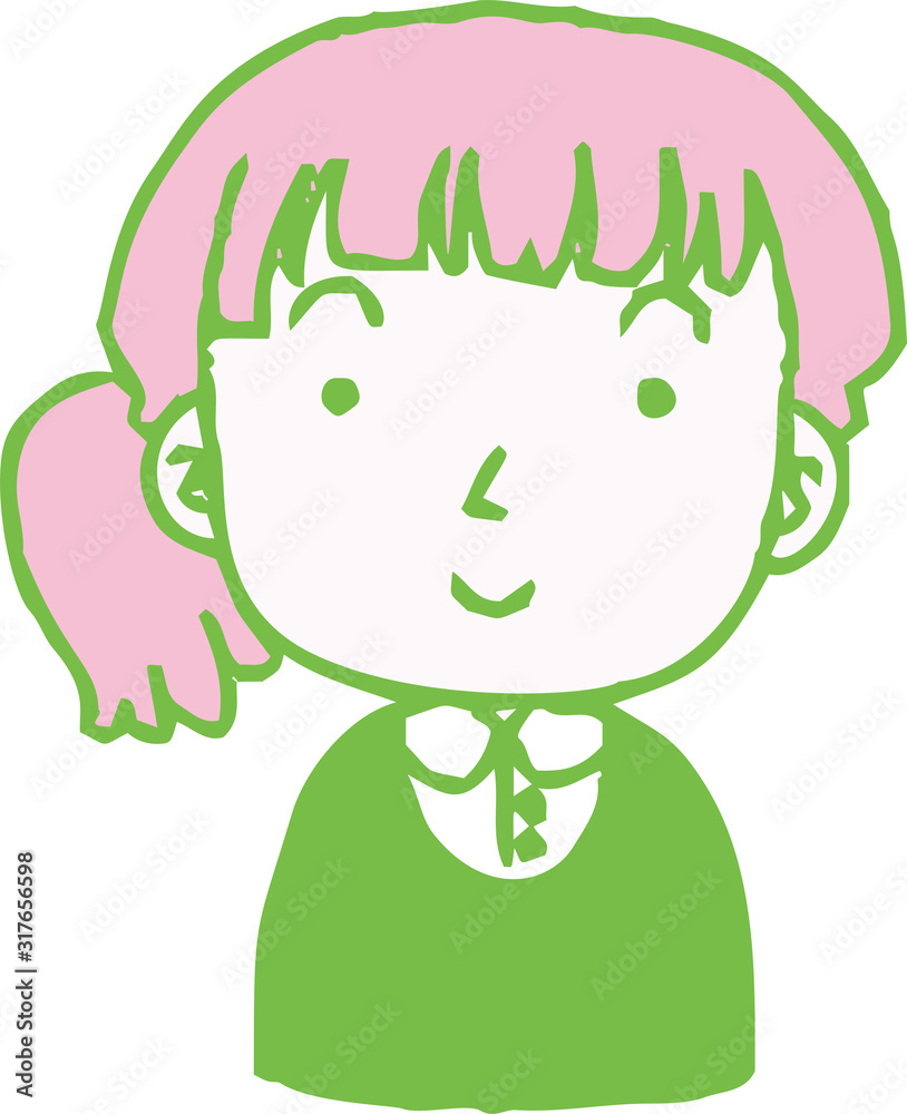 Naklejka premium Colorful Hand painted cute Smiling people icon