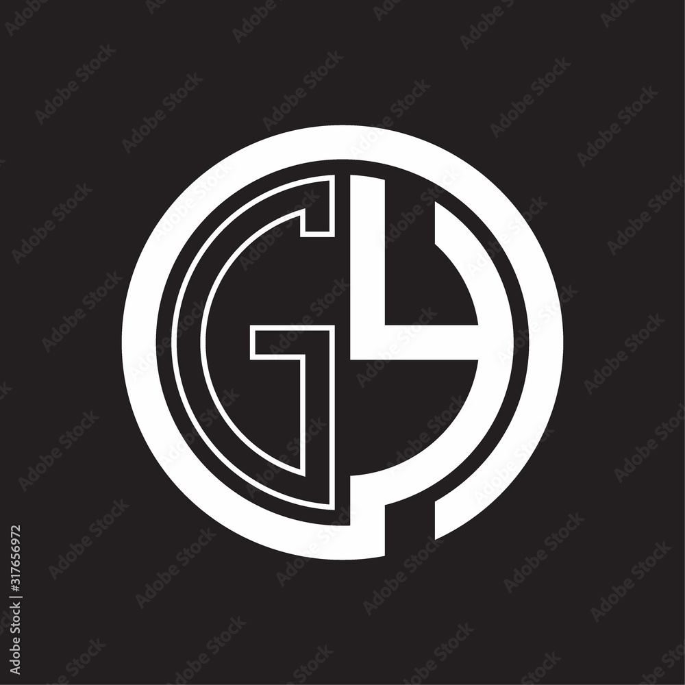 GY Logo with circle rounded negative space design template GY Logo with circle rounded negative space design template