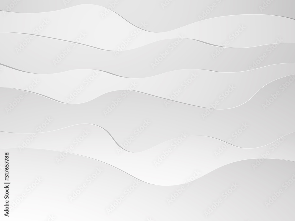 Waves of plain white paper cuts Waves of plain white paper cuts