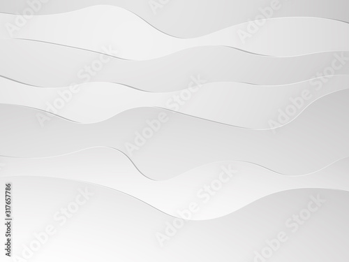 Waves of plain white paper cuts