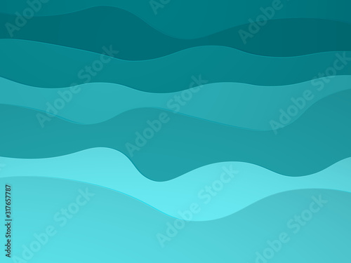 Waves of aquamarine paper tones