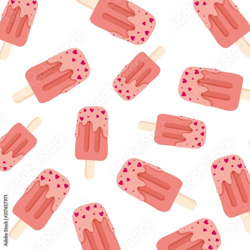 background of ice creams in stick