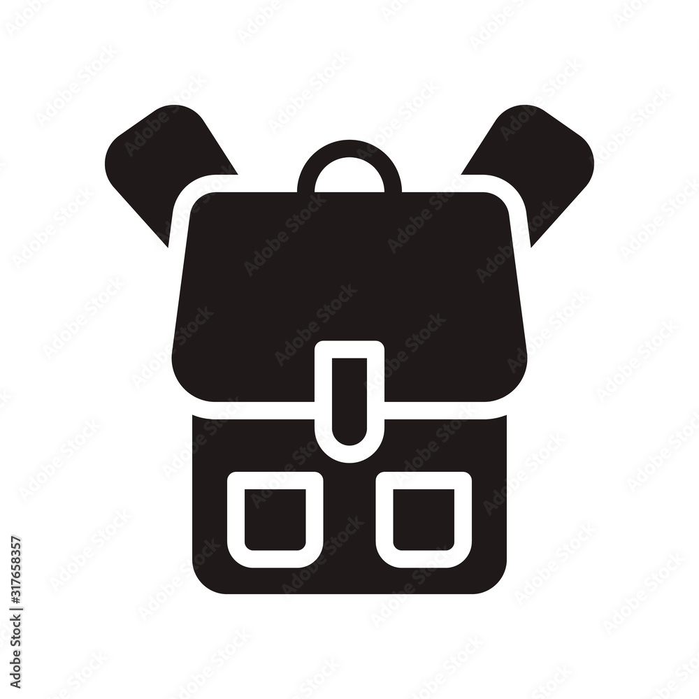 Backpack icon in trendy flat style design. Vector graphic illustration. Backpack icon for website design, logo, app, and ui. EPS 10. Backpack icon in trendy flat style design. Vector graphic illustration. Backpack icon for website design, logo, app, and ui. EPS 10.