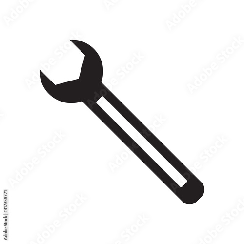 wrench icon vector on white background