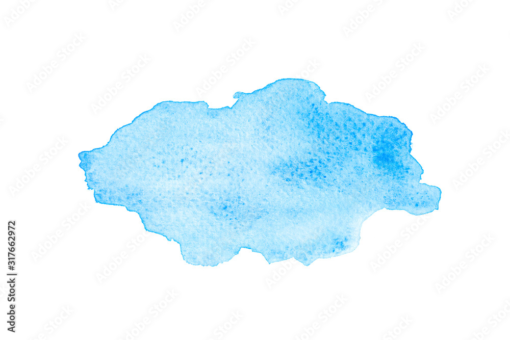 Abstract blue watercolor on white paper Abstract blue watercolor on white paper