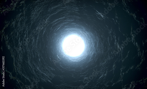 Fototapeta Naklejka Na Ścianę i Meble -  There are freedom at the end of tunnel light at the end of tunnel - 3d Render