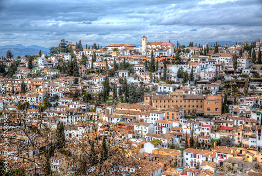 Cityscape of Granada as Seen from Al Hambra