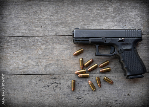 gun on wood