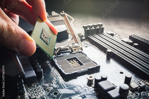 Obraz na plátně Electronic engineer of computer technology