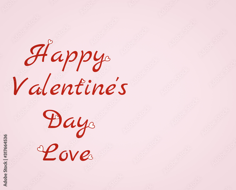 Happy Valentine's day love wishes greeting card on abstract background with colourful hearts, graphic design illustration wallpaper