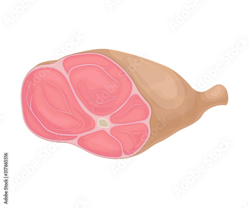 Fresh Red Raw Meat and Bacon Vector Composition