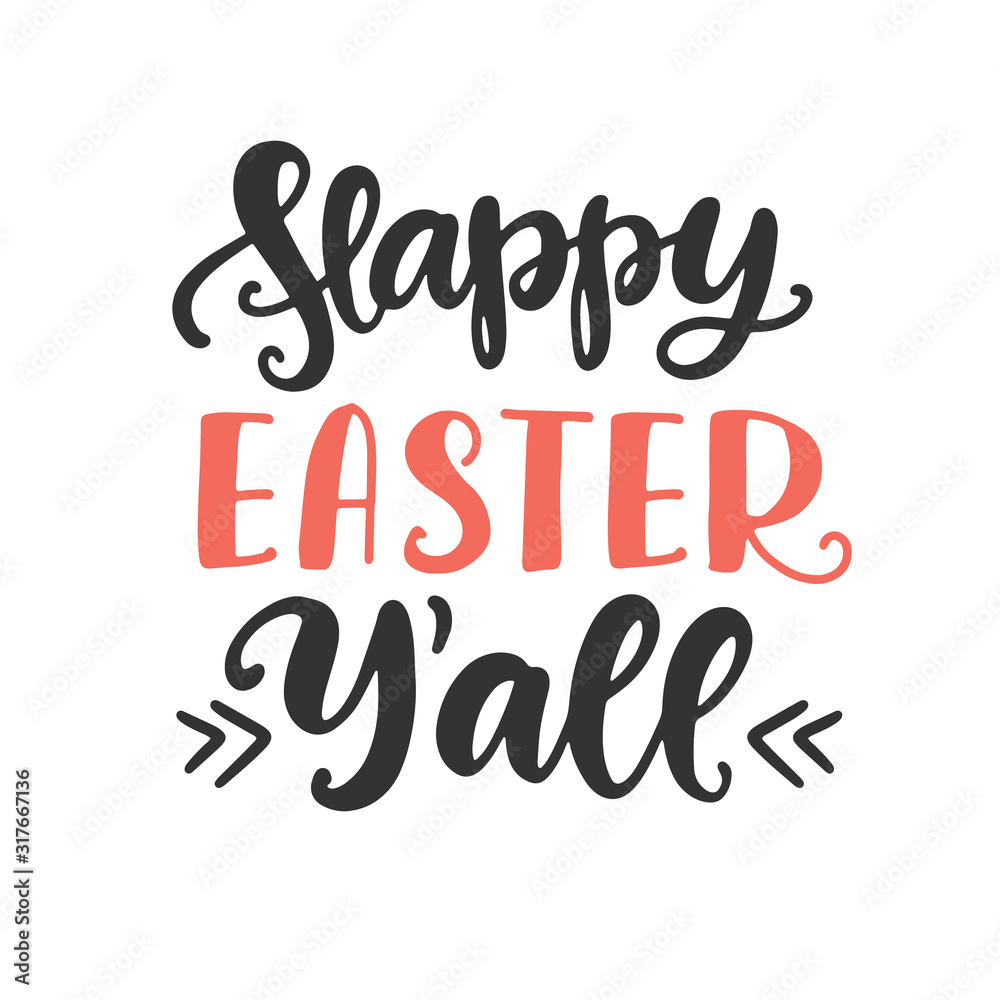 Happy Easter Y'all hand lettered quote Happy Easter Y'all hand lettered quote