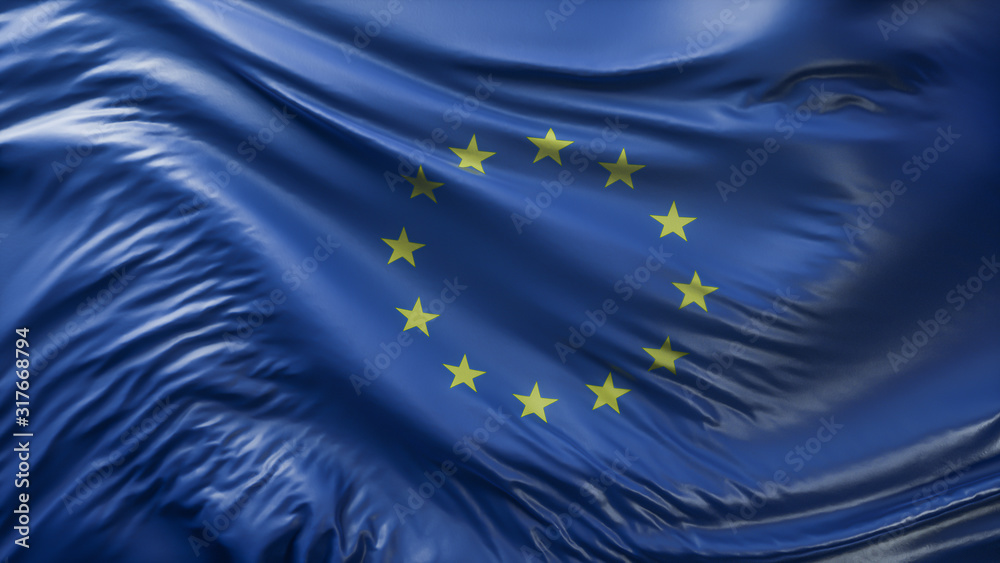 3d illustration of European Union flag
