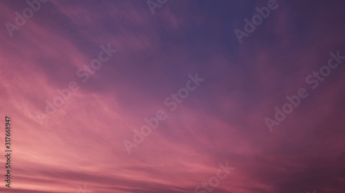 Beautiful violet and orange sky in sunset time, nature background