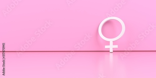 The Venus symbol on the pink background. 3d illustration. photo