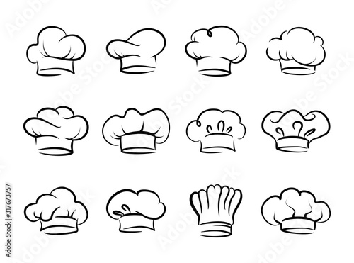 Chefs hat vector set, collection