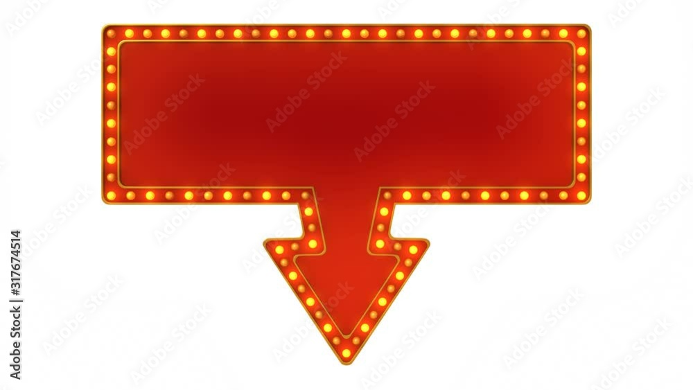 Arrow marquee light sign retro on white background. 3d rendering Arrow marquee light sign retro on white background. 3d rendering