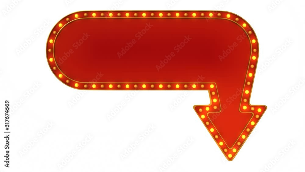 Arrow marquee light sign retro on white background. 3d rendering Arrow marquee light sign retro on white background. 3d rendering