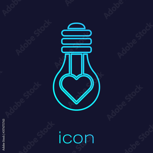 Turquoise line Executioner axe in tree block icon isolated on blue background. Hangman, torturer, executor, tormentor, butcher, headsman. Vector Illustration