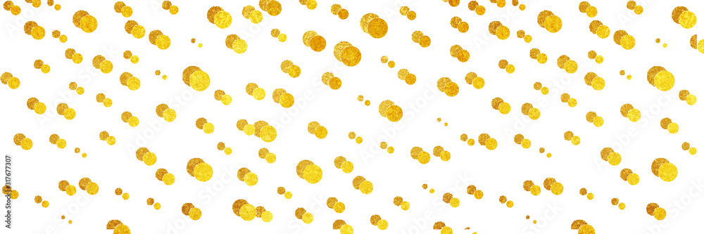 金の水玉模様の背景素材