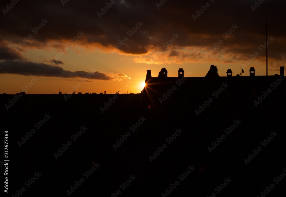 Obraz premium sunset in the city
