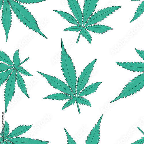 Vector pattern with cannabis leavs