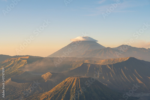 View of Mount Bromo in Indonesia, active volcano in the world