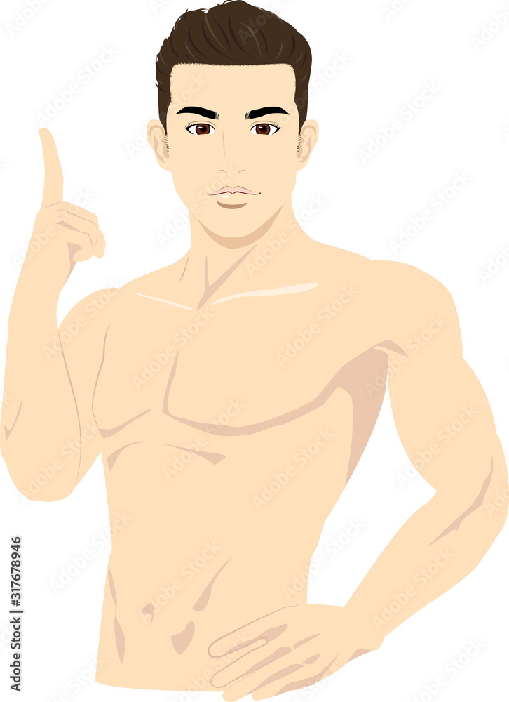 Fototapeta premium メンズエステ 指差し