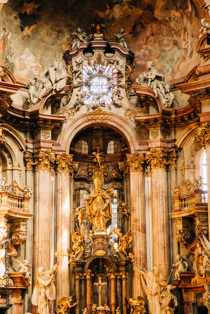 Interior of Cathedral in Prague 