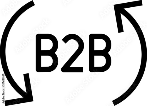B2B icon, vector illustration
