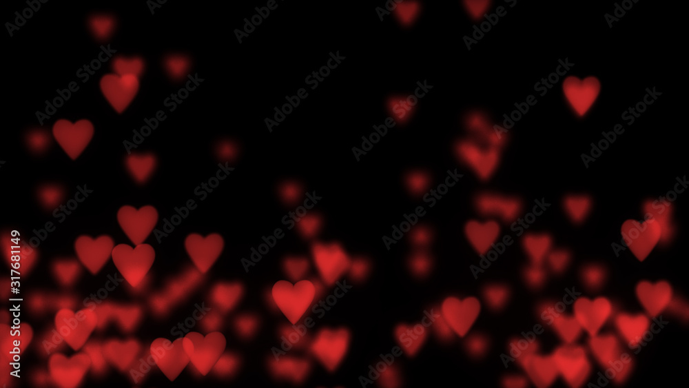 Red heart and wedding blur design. 3d rendering