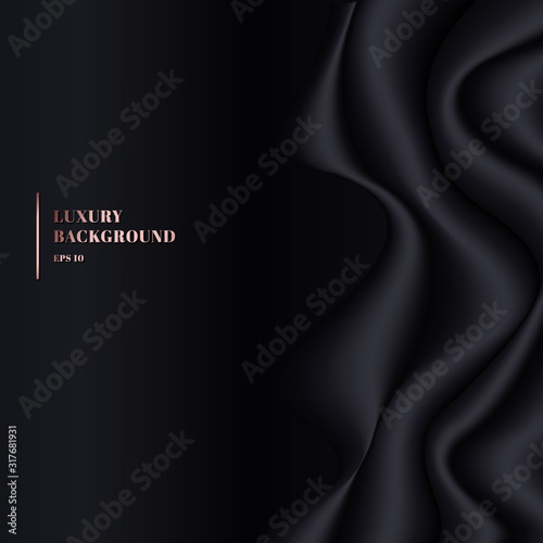 Black cloth crease background and texture with space for your text.