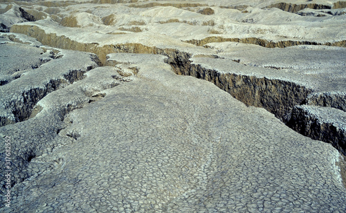 Landscape near the mud vulcanoes in Buzau, Romania. photo