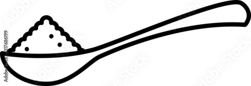 spoon sugar icon, vector illustration