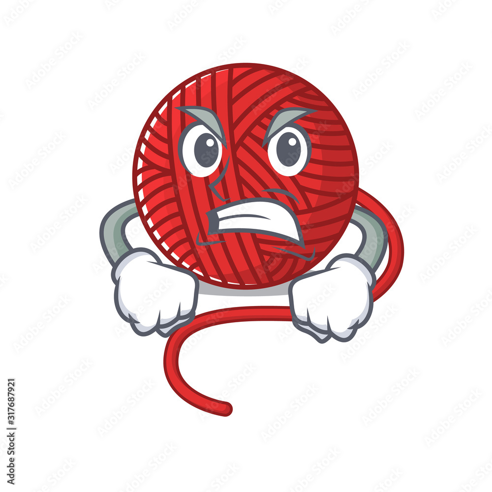Red wool yarn cartoon character design having angry face Stock Vector |  Adobe Stock