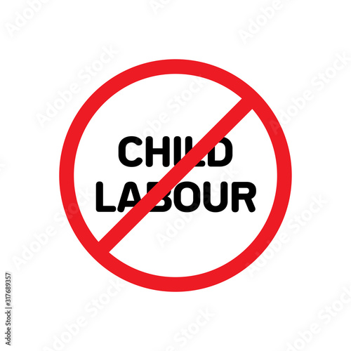 Stop Child Labor, International Day of Education Celebration Vector Template Design Illustration.