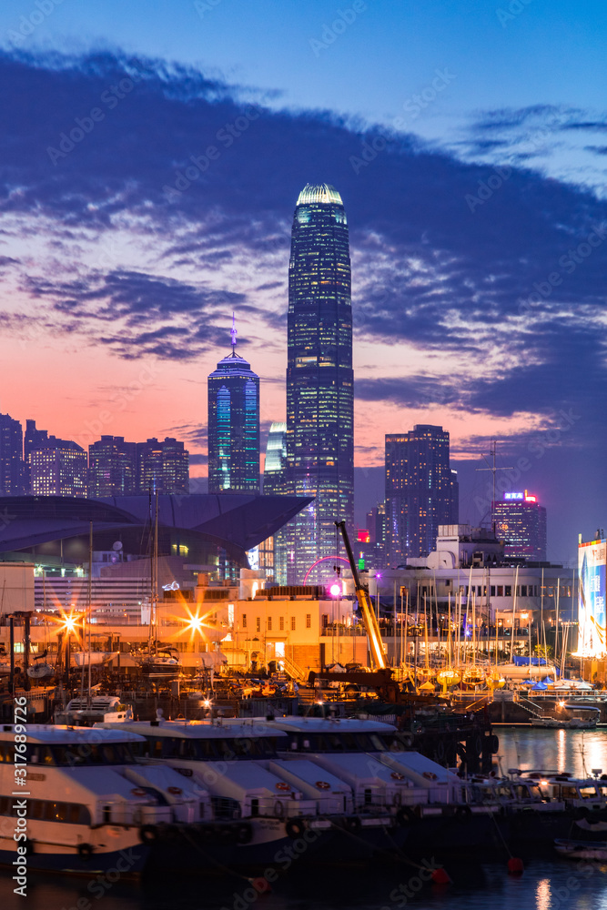 Fototapeta premium Hong Kong Cityscape Night Photography