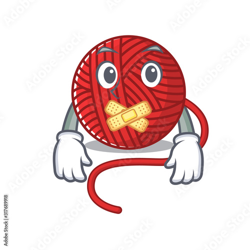 a silent gesture of red wool yarn mascot cartoon character design
