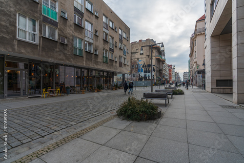 Streets and architecture of the city of Wroclaw, the historic capital of Lower Silesia