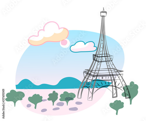 High Eiffel tower attraction sightseeing in Paris