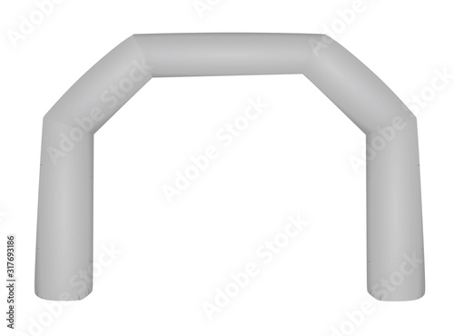 Grey finish arch. vector illustration
