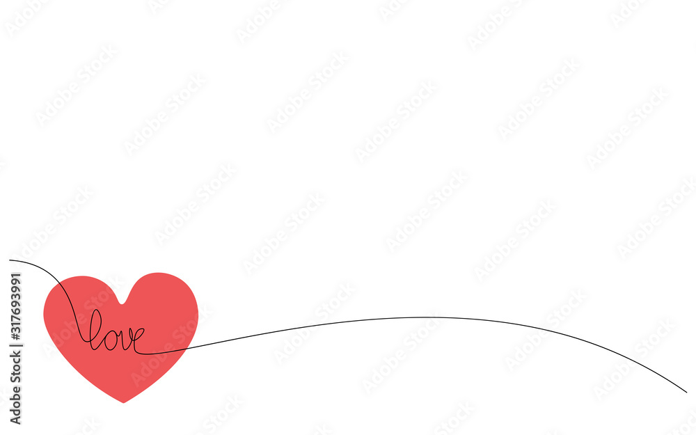 Valentines day background heart love vector illustration