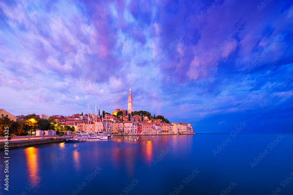 Fototapeta premium seaside view of old town of Rovinj, Croatia.